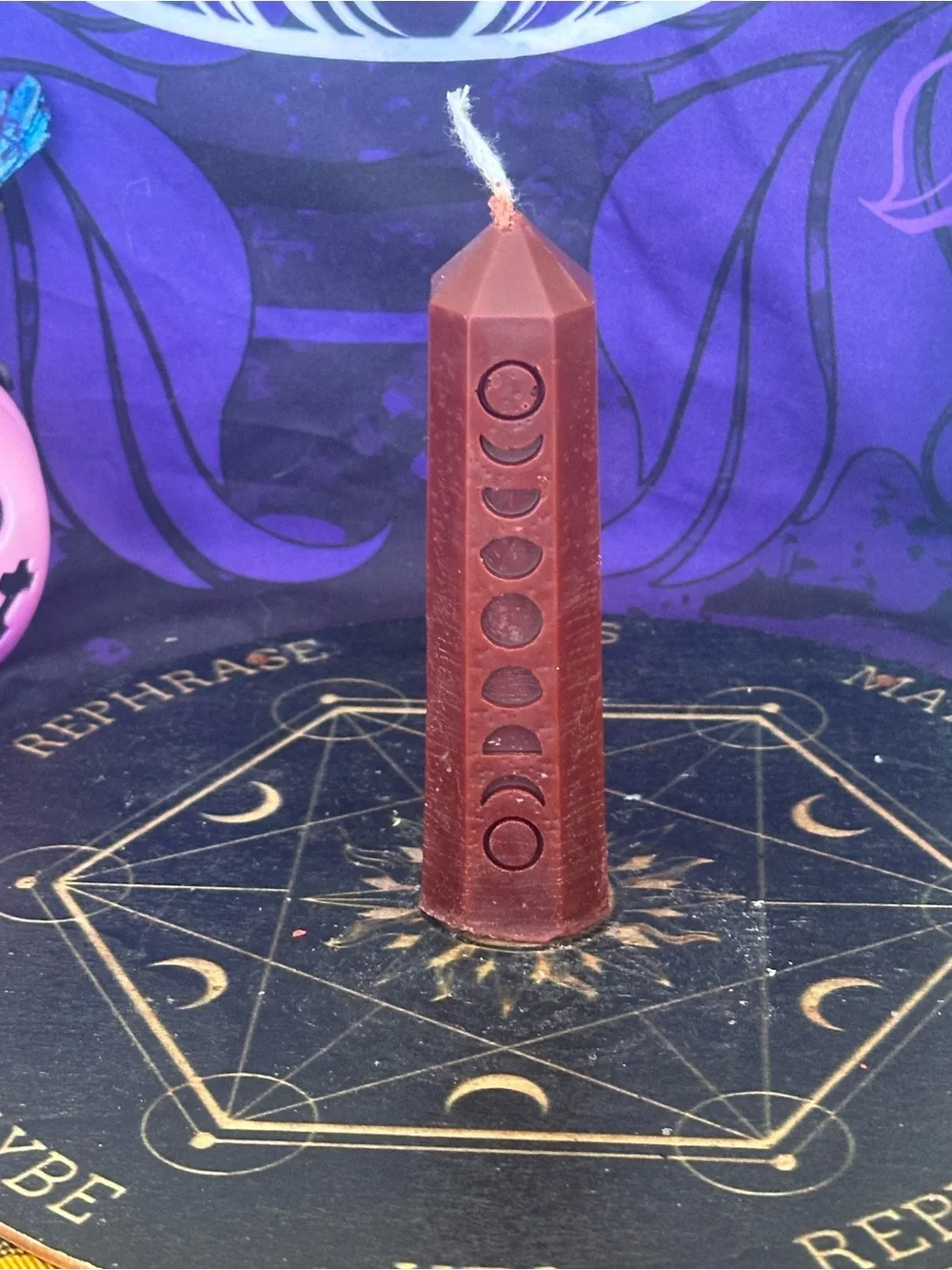 Brown Moon Phase Candle